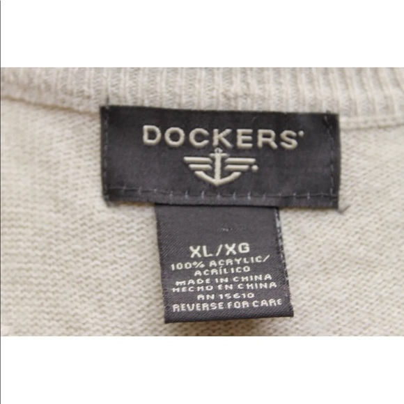 Classic Dockers Men Sweaters Brown Argyle XL Crew Neck Layering Cold - Picture 11 of 12